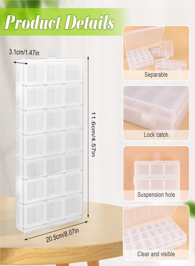 BOSMIOW Plastic Weekly Pill Organizer,Medicine Subpackage Case with DustProof Case,Jewelry Organizer Box,Separate Compartments Box for Vitamins,Fish Oils,Supplements,3 Times a Day,Clear - Image 3